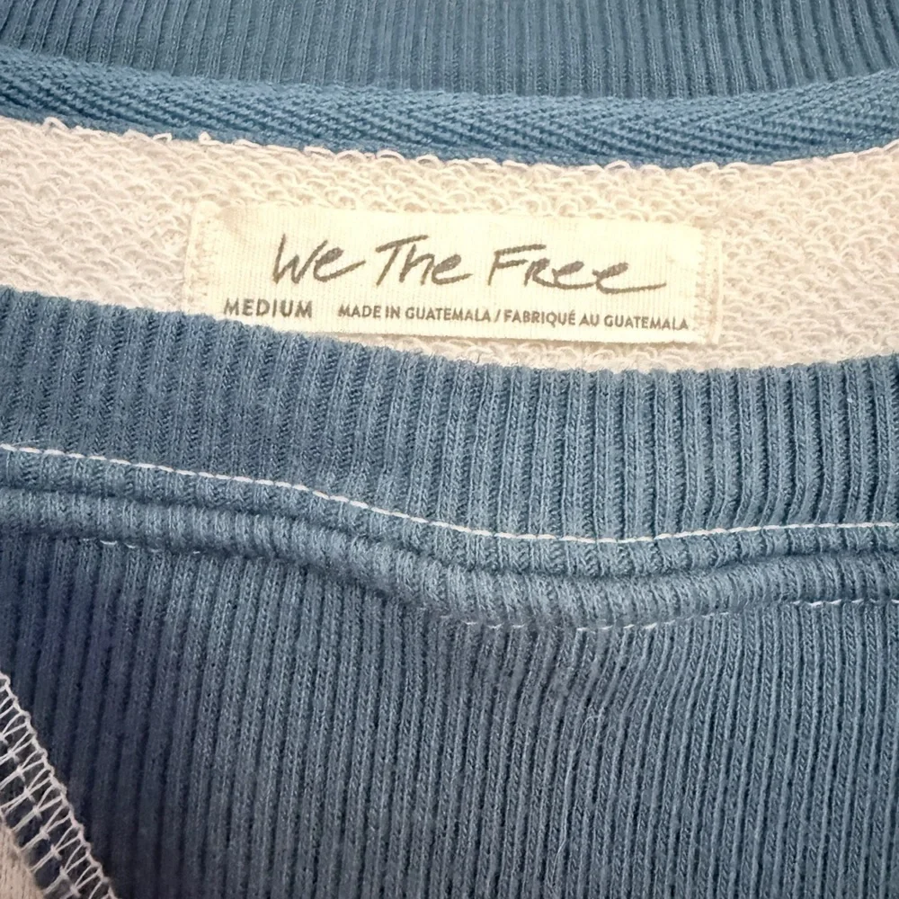 Free People We The Free Classic Crew Colorblock Sweatshirt In Tea Combo Size Med - Picture 2 of 7